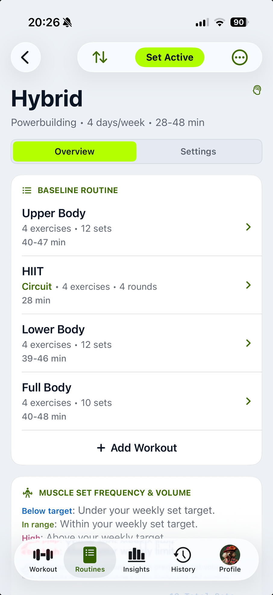 Hybrid routine in Light, with Upper Body, HIIT, Lower Body and Full Body workouts